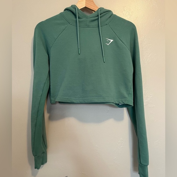 Green Gymshark Women's Cropped Hoodie - Picture 4 of 11